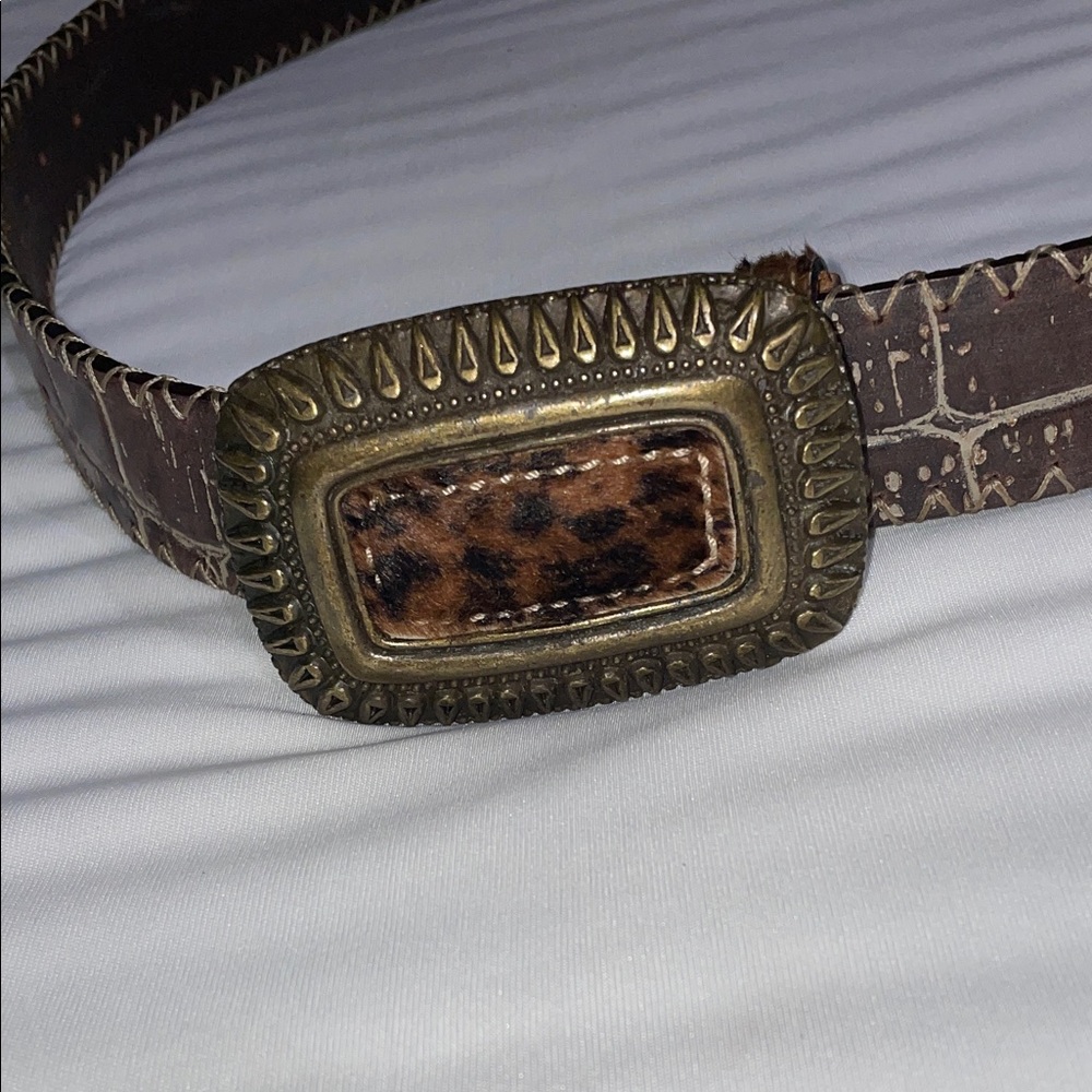 Brown Leopard Print Women's Belt